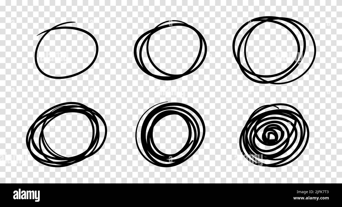 Hand drawn scribble circles, vector logo design elements Stock Vector ...