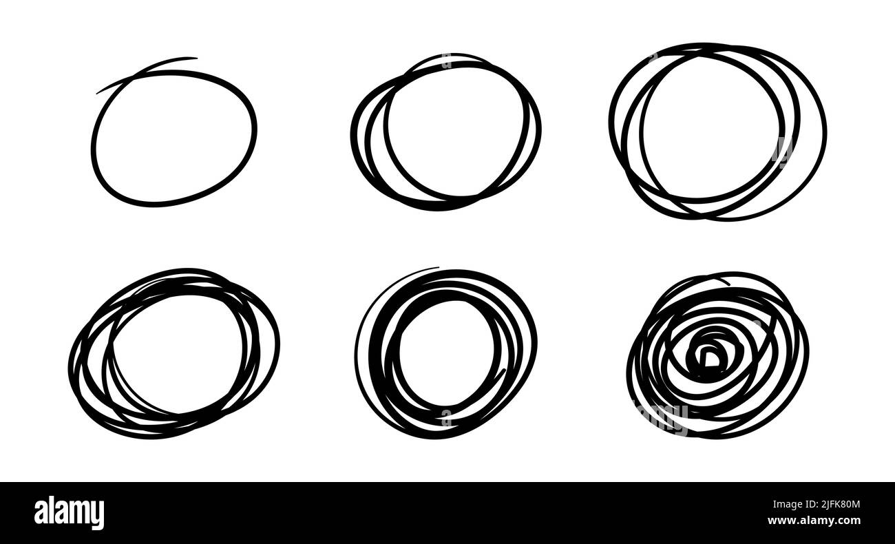 Hand drawn scribble circles, vector logo design elements Stock Vector ...