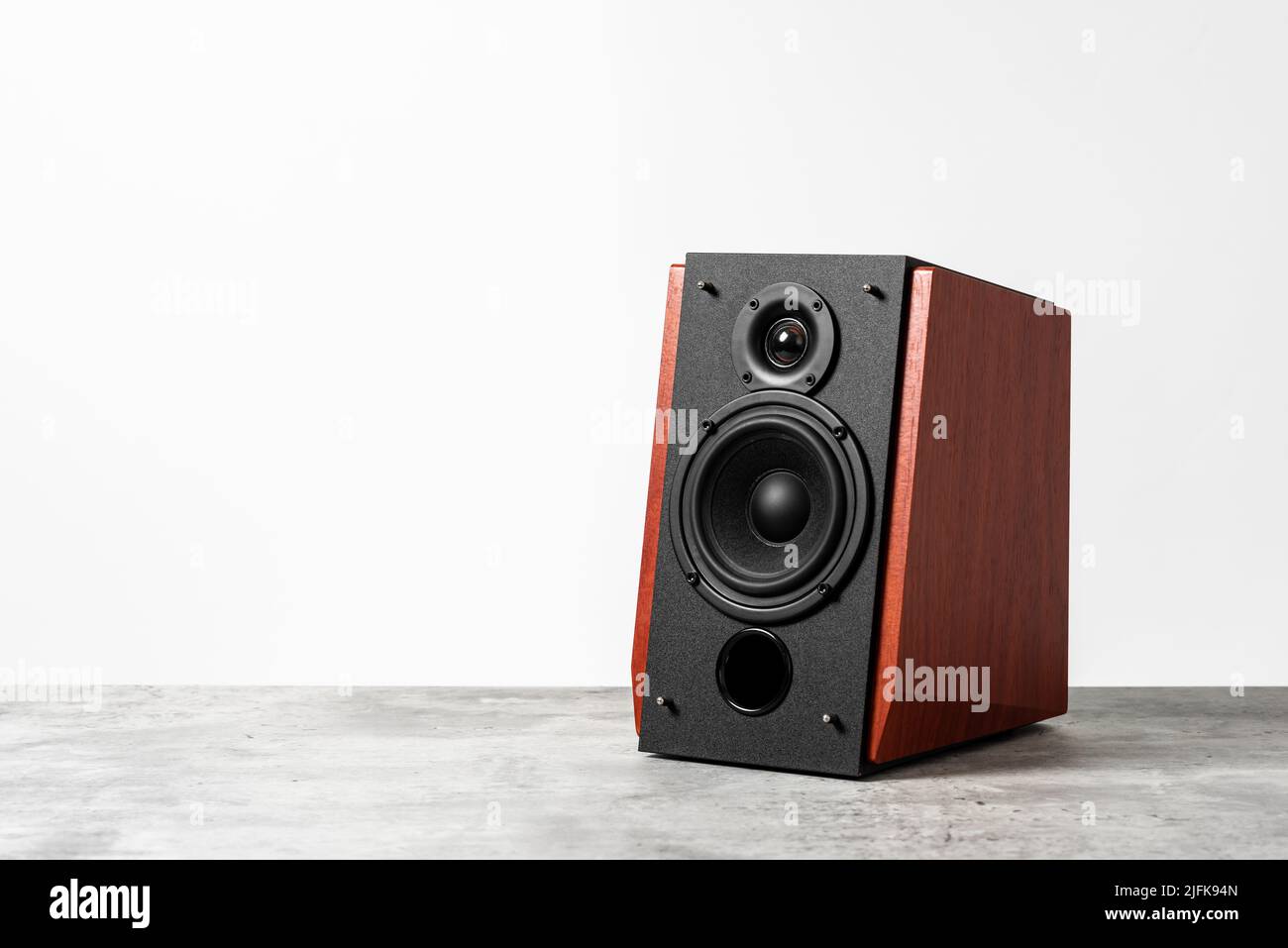 Bookshelf speaker system for home entertainment Stock Photo Alamy
