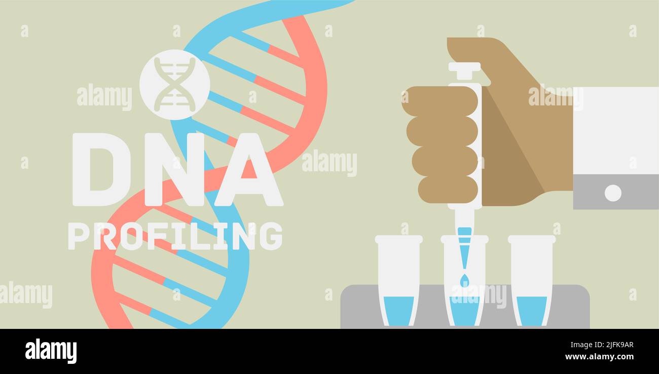 DNA profiling vector banner illustration Stock Vector