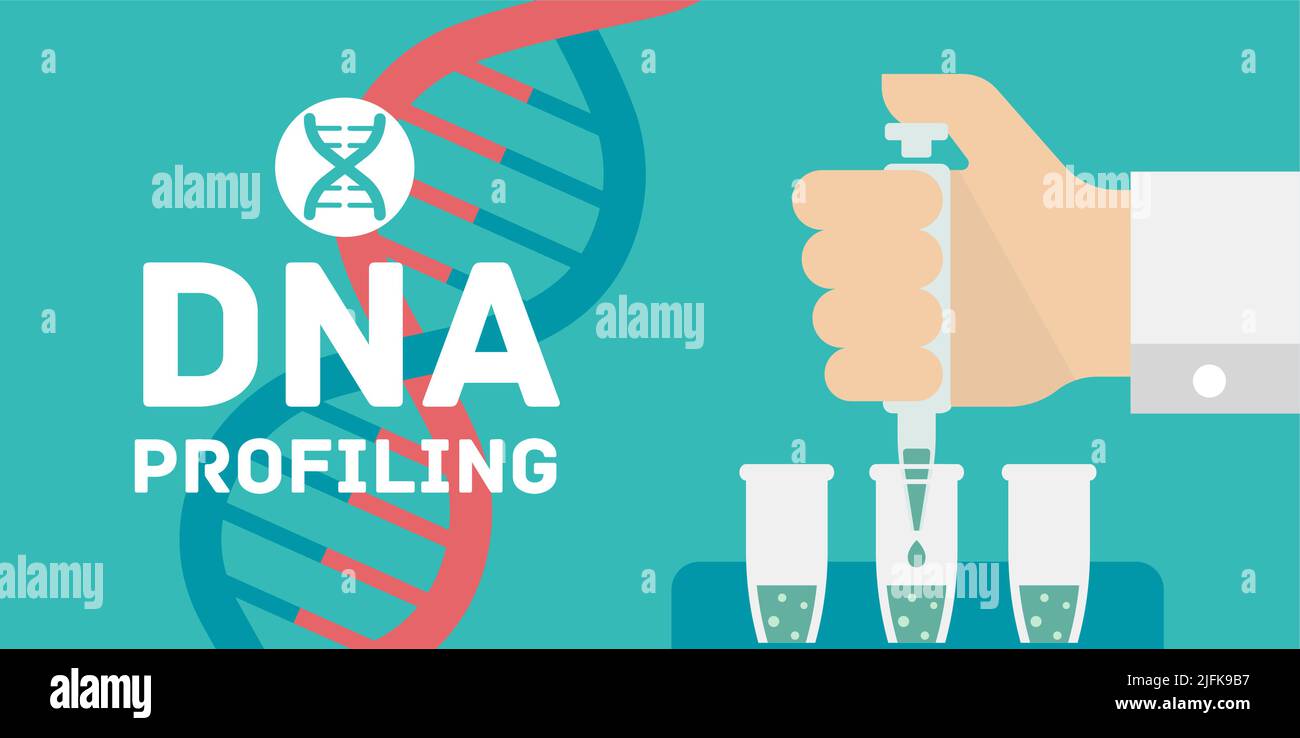 DNA profiling vector banner illustration Stock Vector