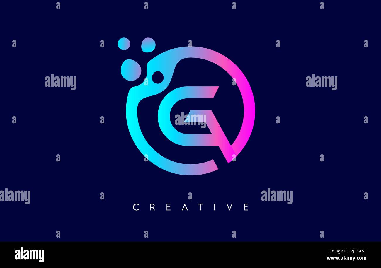 Letter G Logo Icon Design with Dots and Bubbles inside a Circular Shape ...