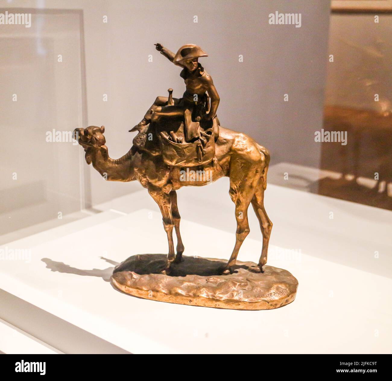 Grande Statue Bronze - Dromadaire Et Bédouin - Aubaho - 6,3kg - 32x25x15cm - Neuve
