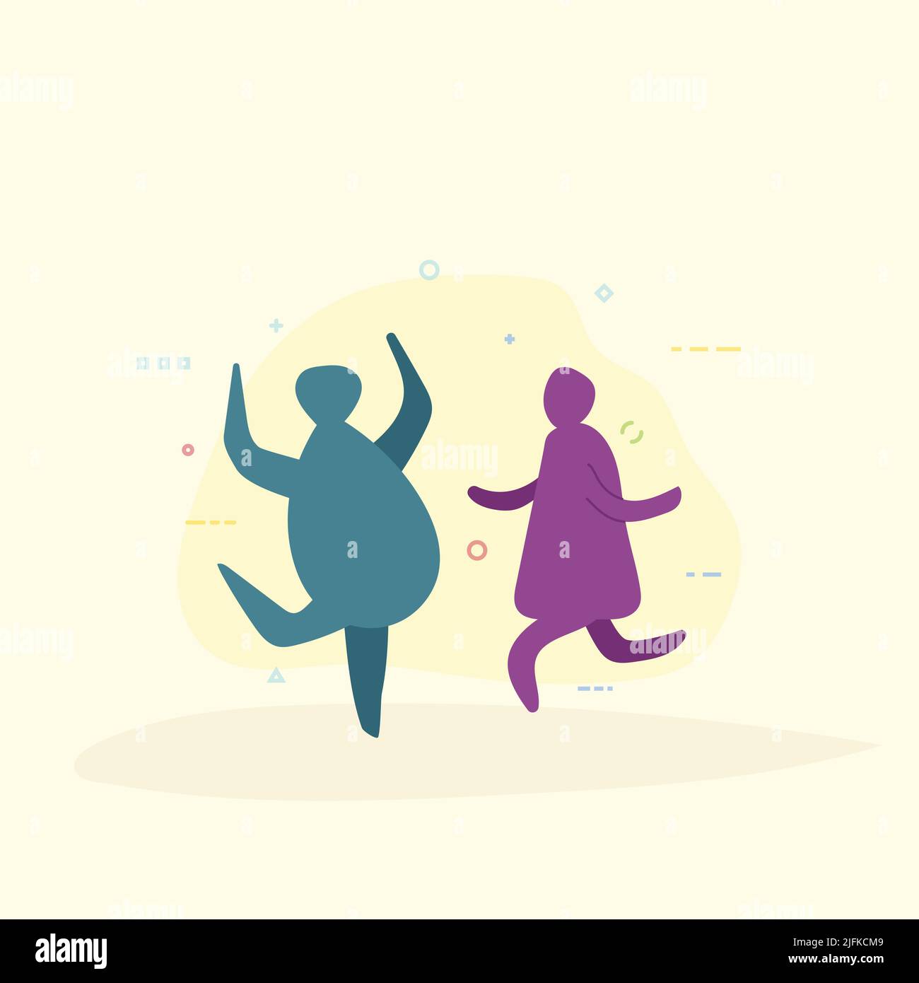 Two persons dancing Stock Vector
