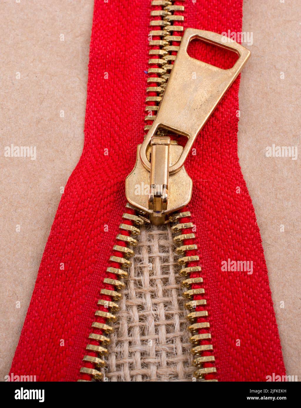 Closeup of a colorful zipper with metal teeth Stock Photo Alamy