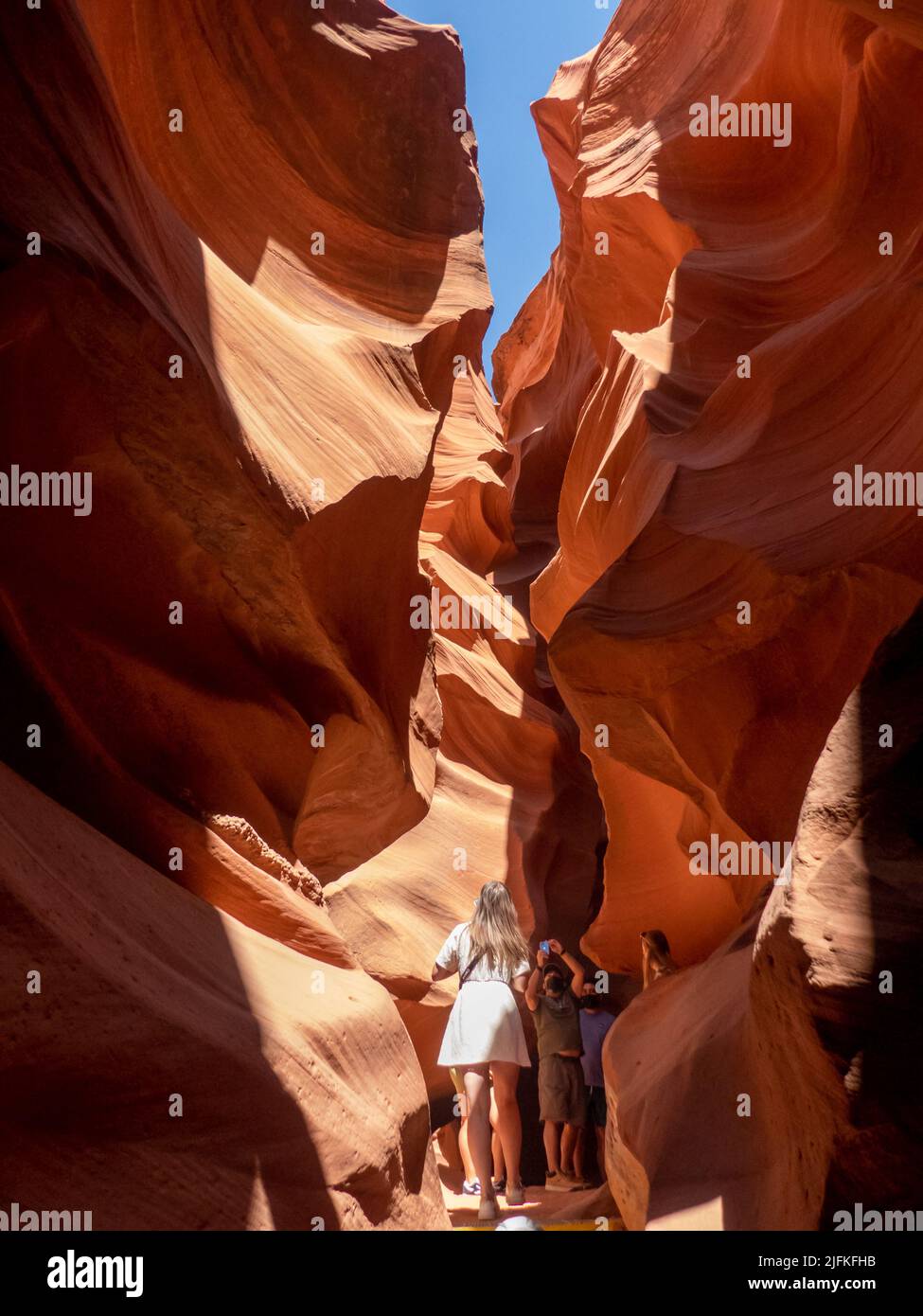 Lower Antelope Canyon near Page, Arizona. Inside the slot canyon. Stock Photo