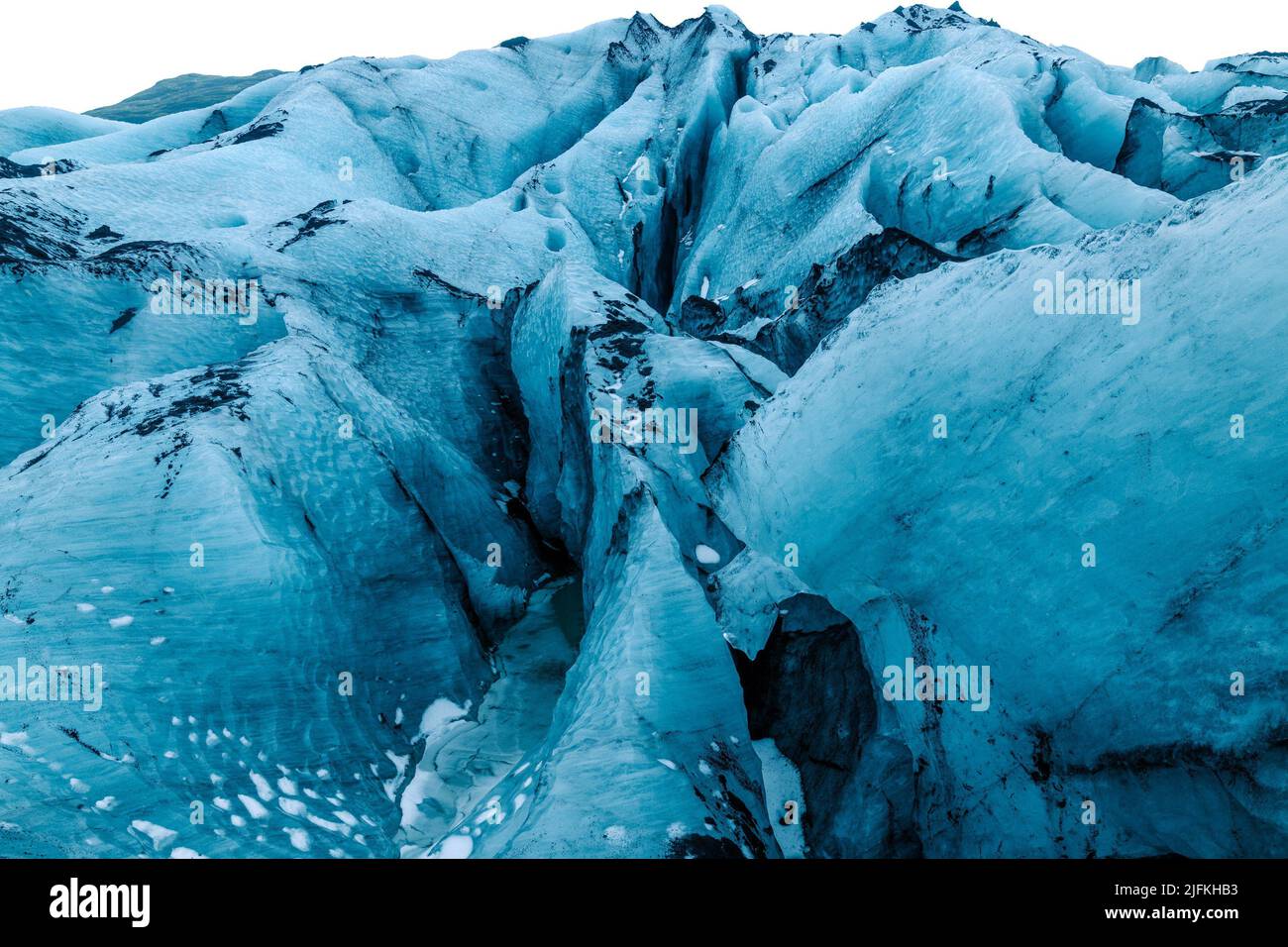 Myrdalsjokull Glacier At Mýrdalshreppur Near Vik, Iceland, In Winter 