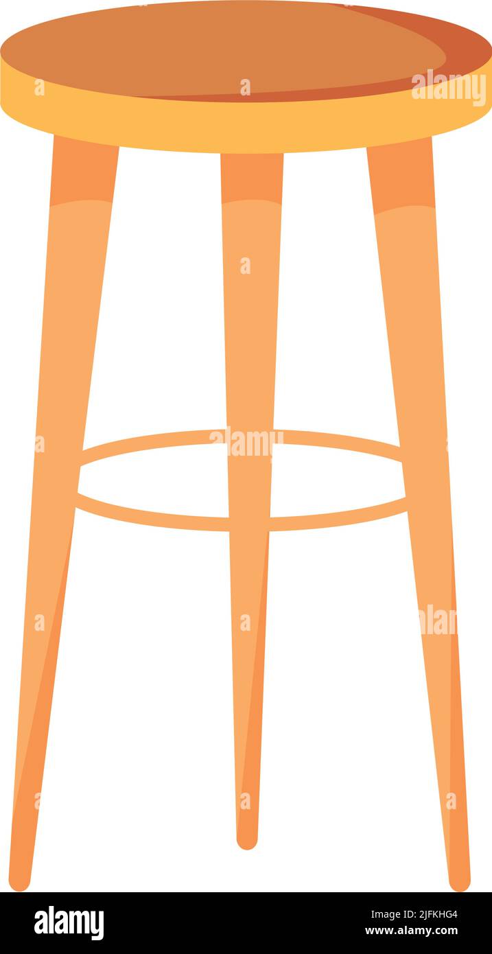 Wooden bar stool semi flat color vector object Stock Vector Image & Art ...