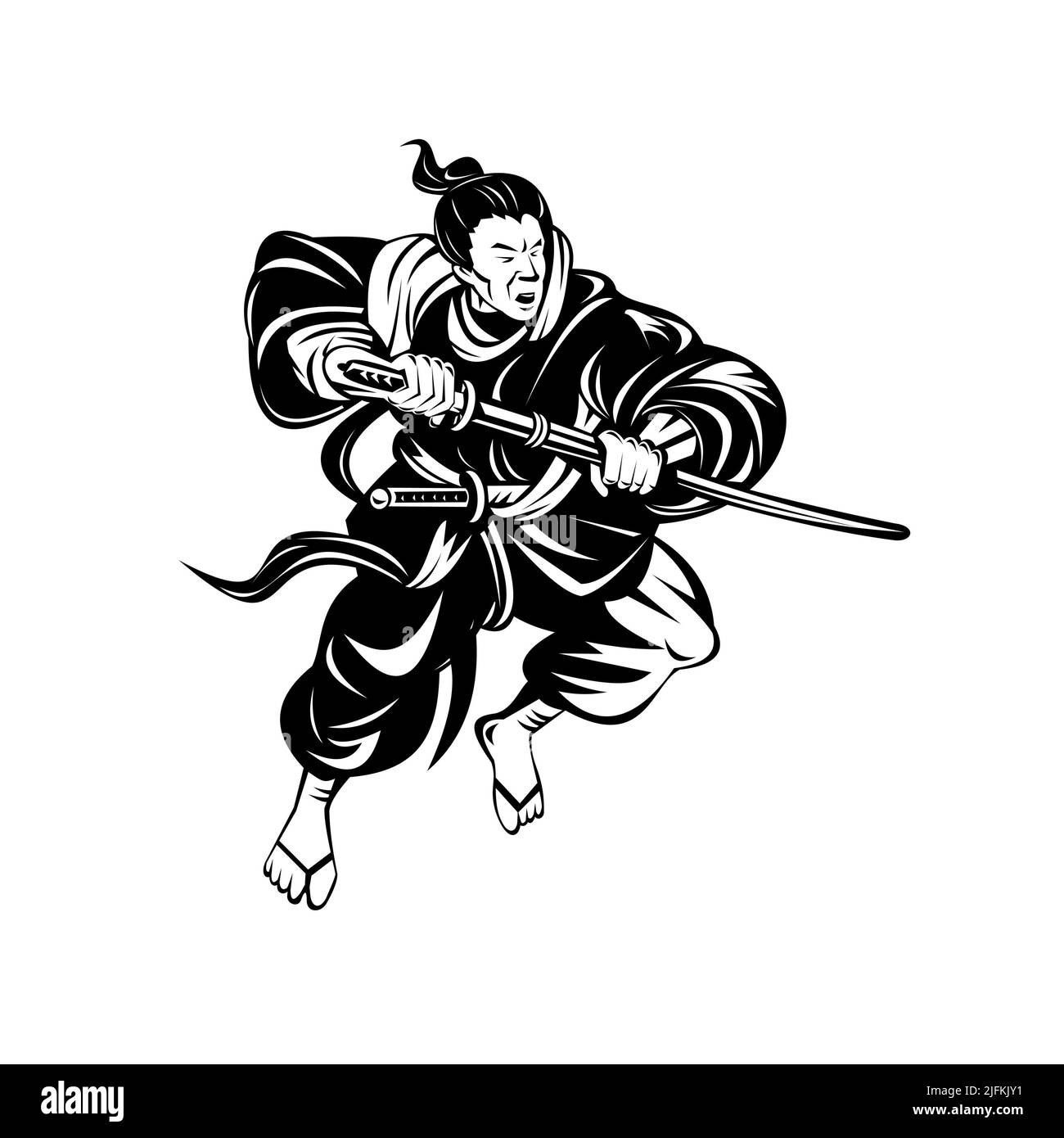 Samurai warrior black and white Black and White Stock Photos & Images ...