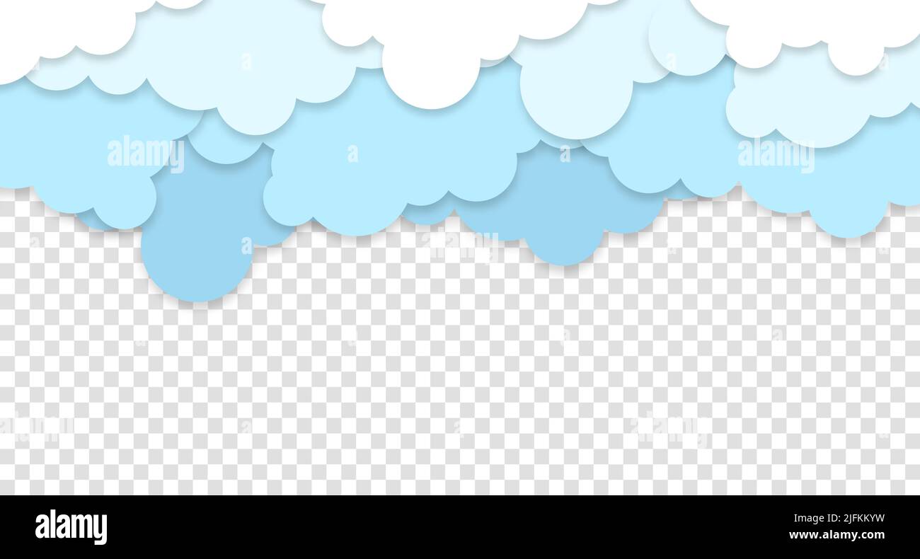 White clouds on blue sky background. Vector paper clouds. White Cloud ...