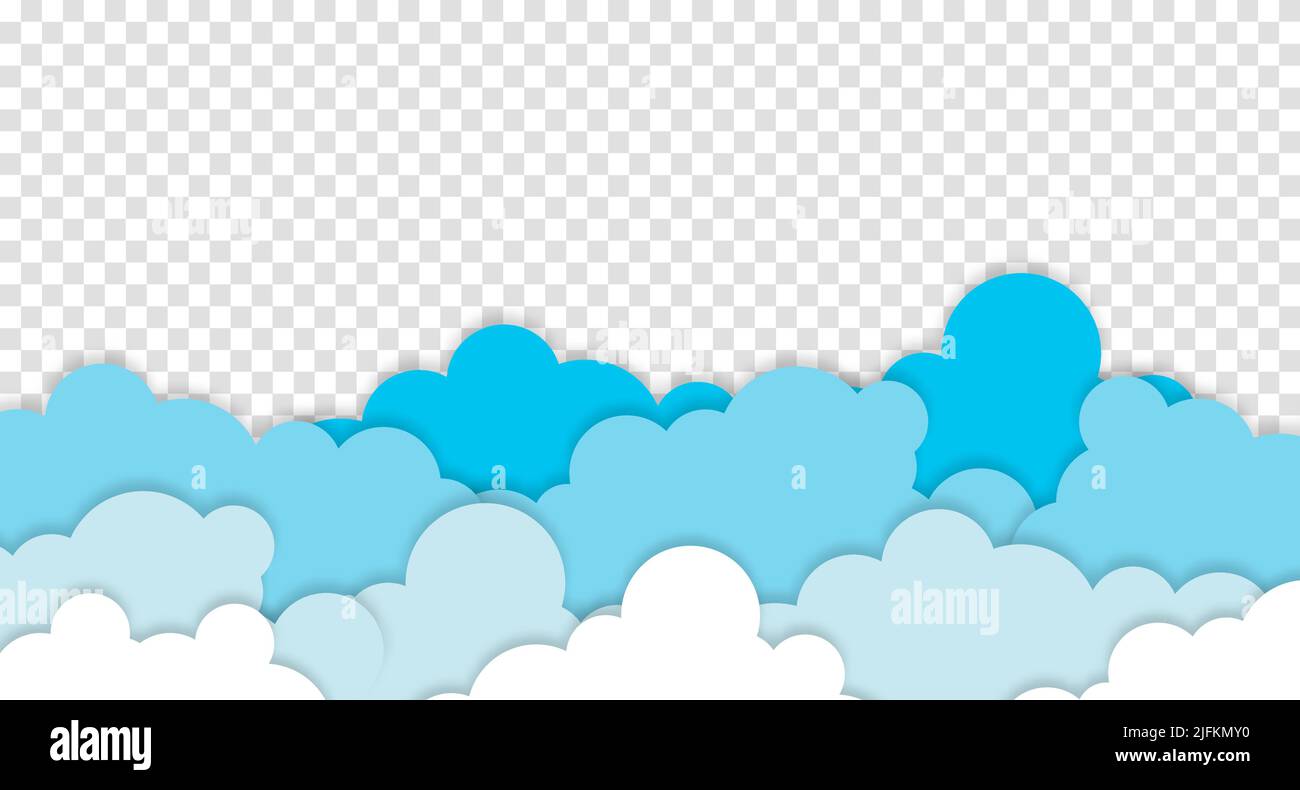 White clouds on blue sky background. Vector paper clouds. White Cloud ...