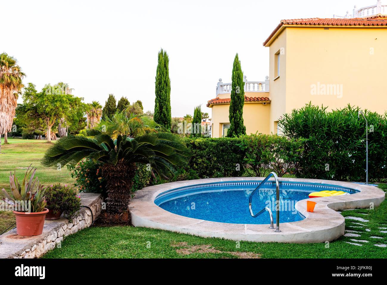 Luxury Mediterranean Villa with Pool. Valencia, Spain. Stock Photo