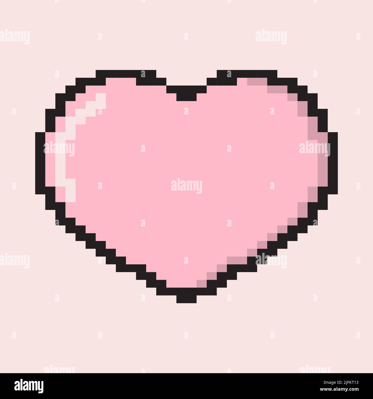 heart pixel love romantic passion icon. Heart vector pixel icon ...