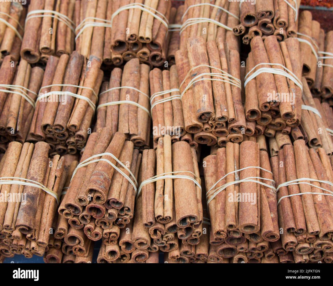 Bundles of Cinnamon sticks in stock Stock Photo Alamy