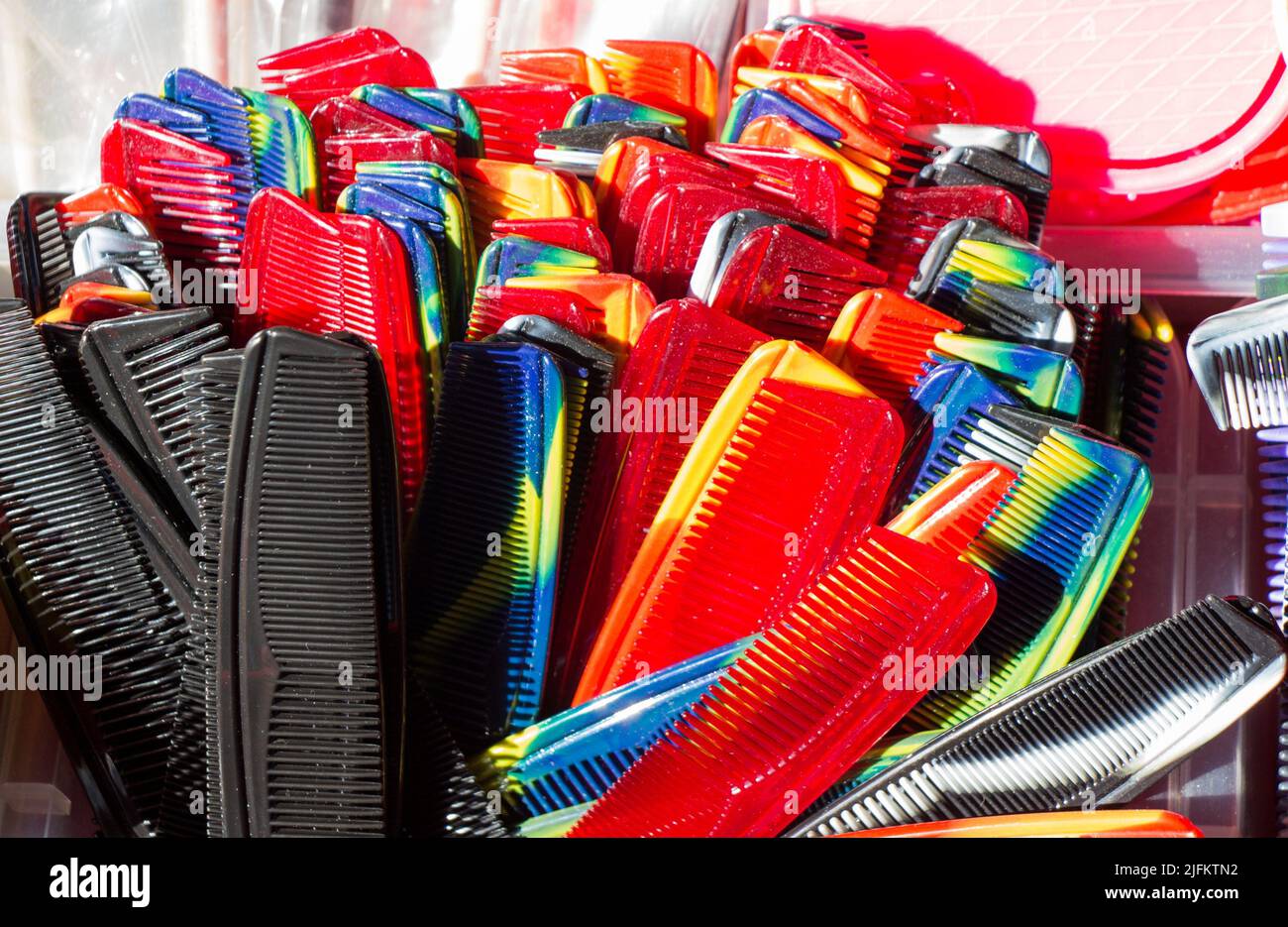 Old style hair comb made of plastic Stock Photo Alamy