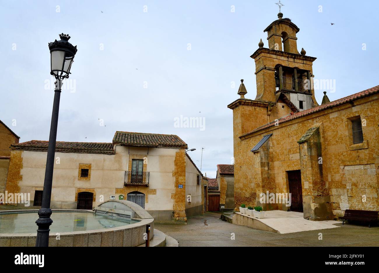 Church of San Zoilo in Sanzoles, Zamora, Spain Stock Photo