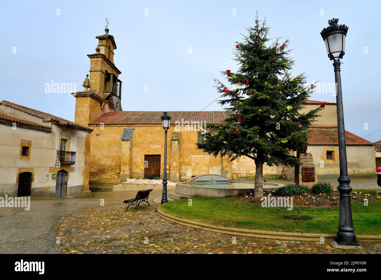 Church of San Zoilo in Sanzoles, Zamora, Spain Stock Photo