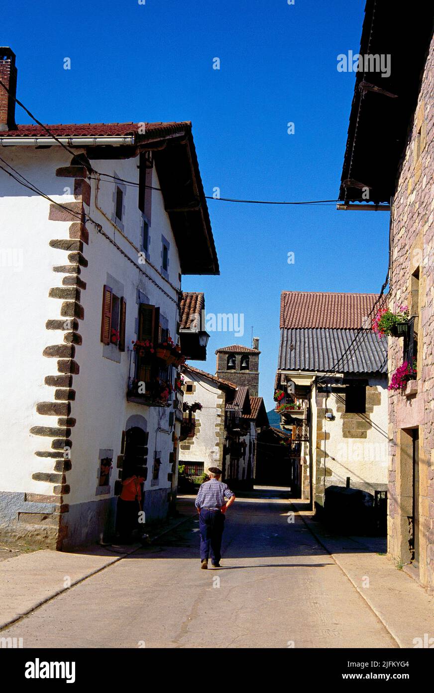 Street. Lanz, Navarra, Spain. Stock Photo
