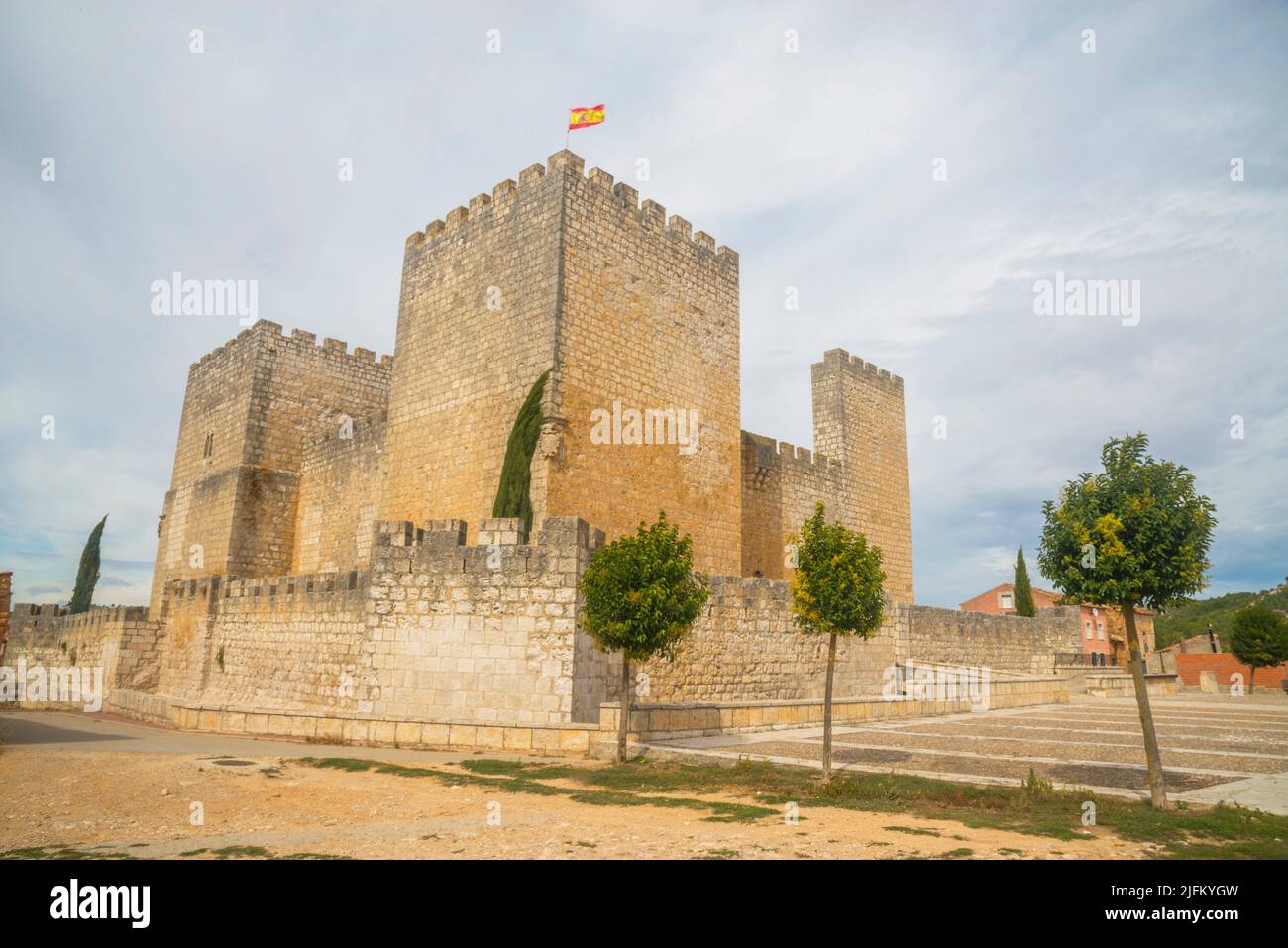 Castle. Encinas de Esgueva, Valladolid province, Castilla Leon, Spain. Stock Photo