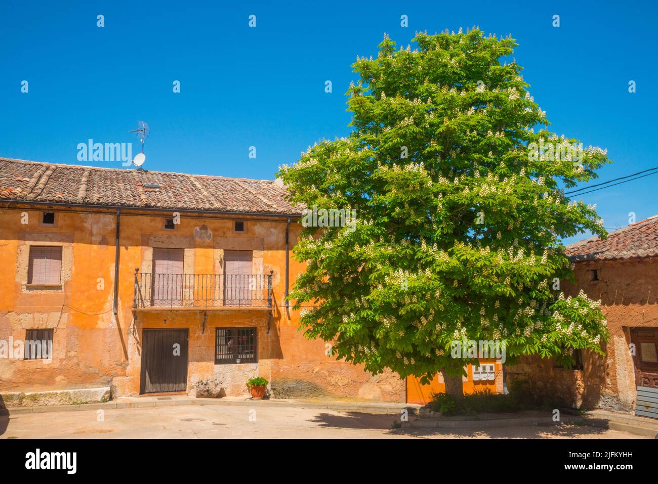 Houses. Torraño, Soria province, Castilla Leon, Spain. Stock Photo