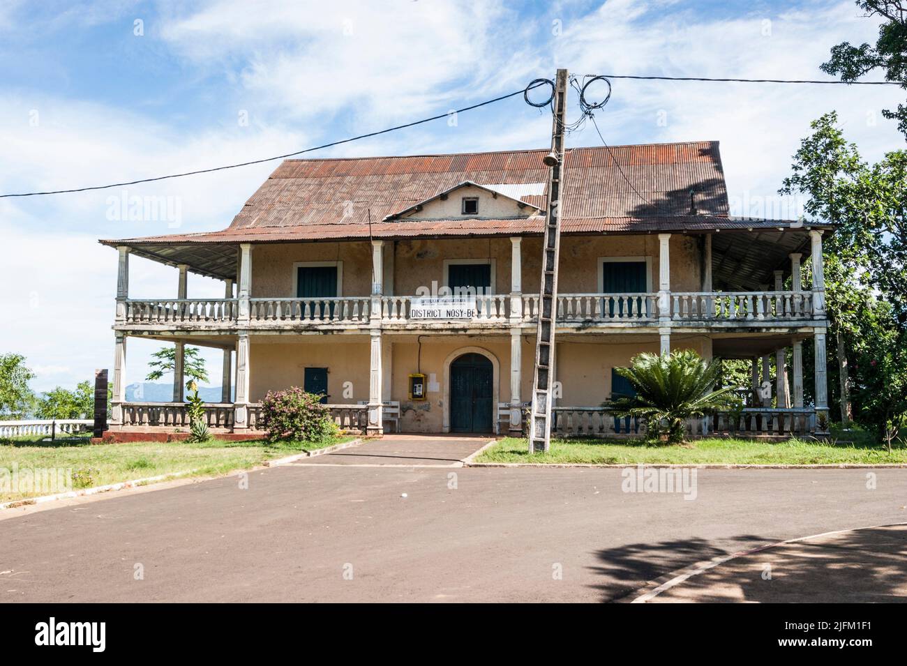 Nosy Be District Building. Hell-Ville (Andoany), Nosy Be, Madagascar. Stock Photo
