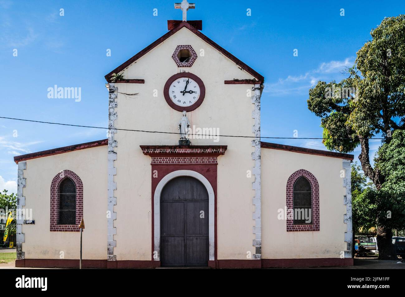 Church of Saints Peter and Paul, Hell-Ville (Andoany), Nosy Be, Madagascar. Stock Photo