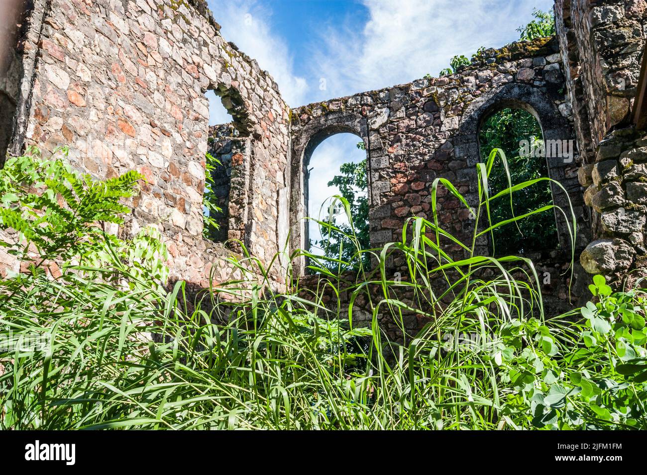 Remnants of a colonial building. Hell-Ville (Andoany), Nosy Be, Madagascar. Stock Photo