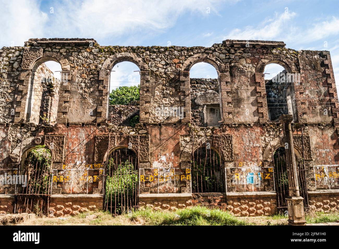 Remnants of a colonial building. Hell-Ville (Andoany), Nosy Be, Madagascar. Stock Photo