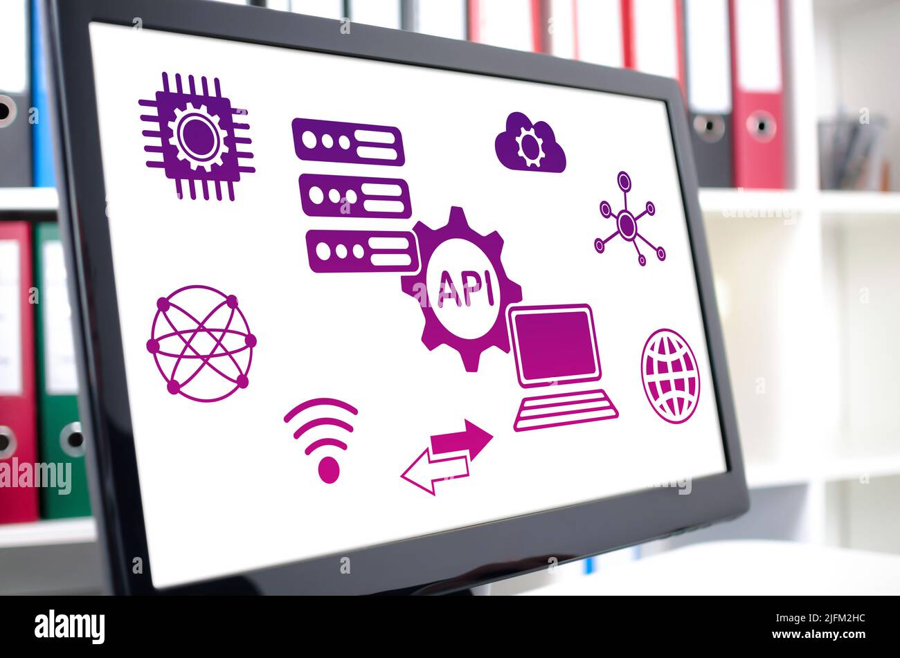 Api concept shown on a computer screen Stock Photo