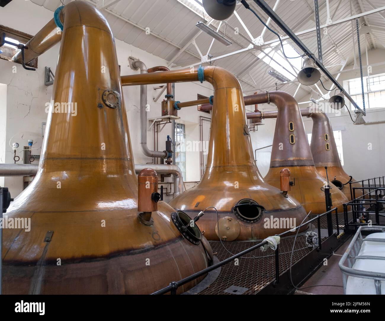 Highland Park whisky stills, Highland park distillery, Orkney, Scotland Stock Photo