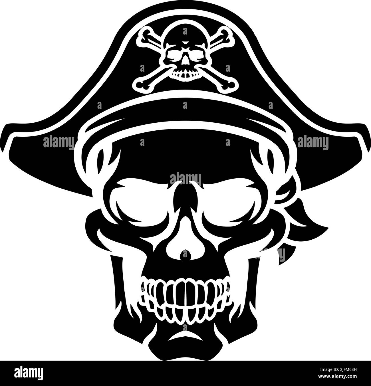Pirate Hat Skull and Crossbones Cartoon Stock Vector Image & Art - Alamy