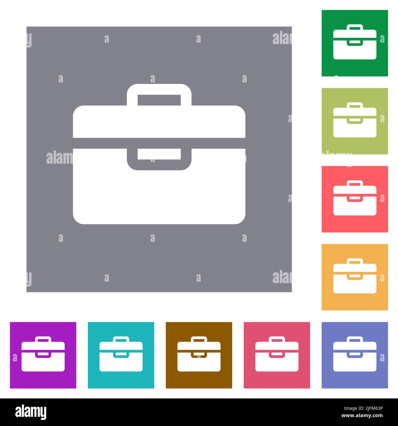 Toolbox solid flat icons on simple color square backgrounds Stock ...