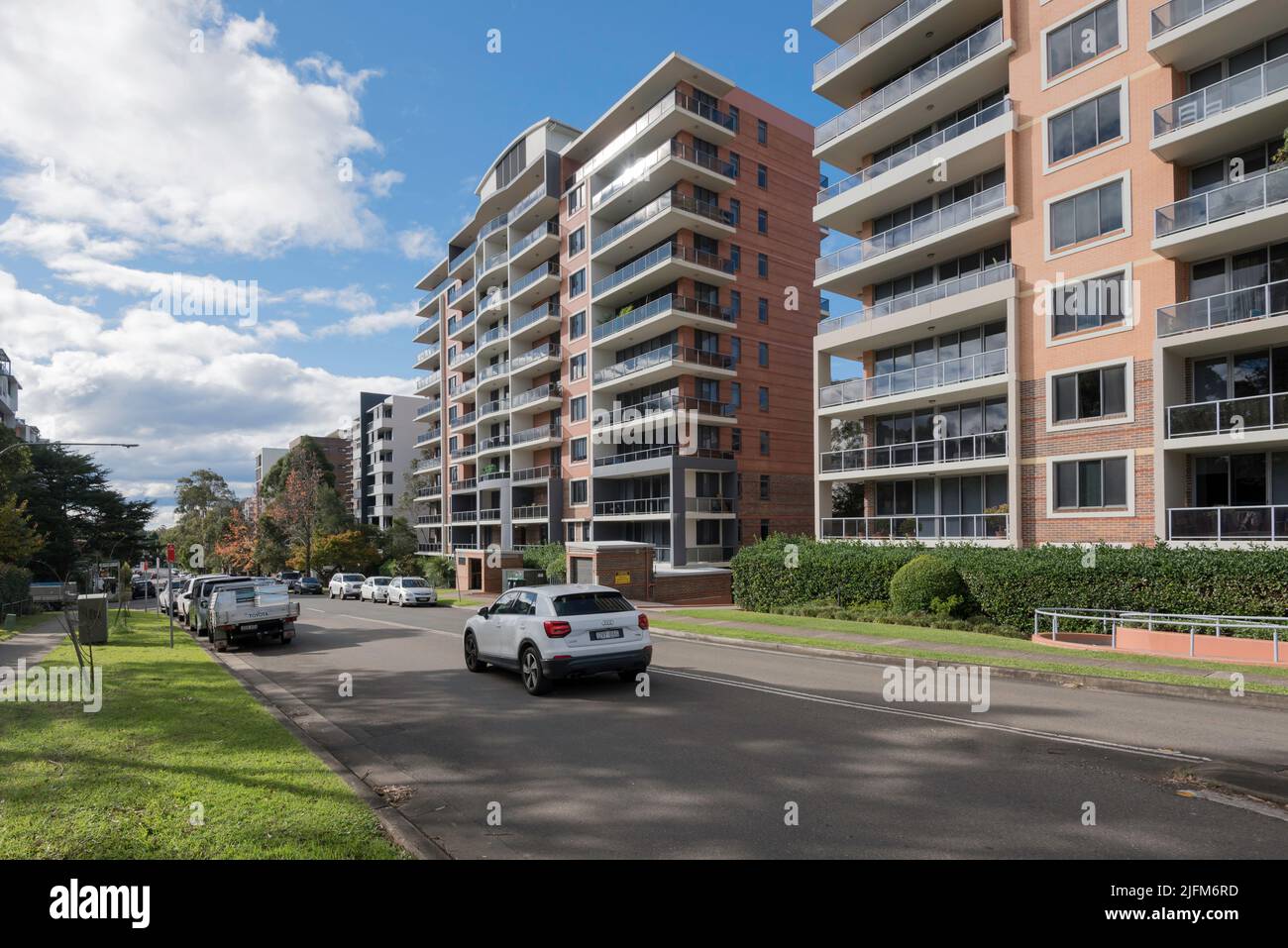 Suburban highrise apartments in Waitara, Sydney, New South Wales