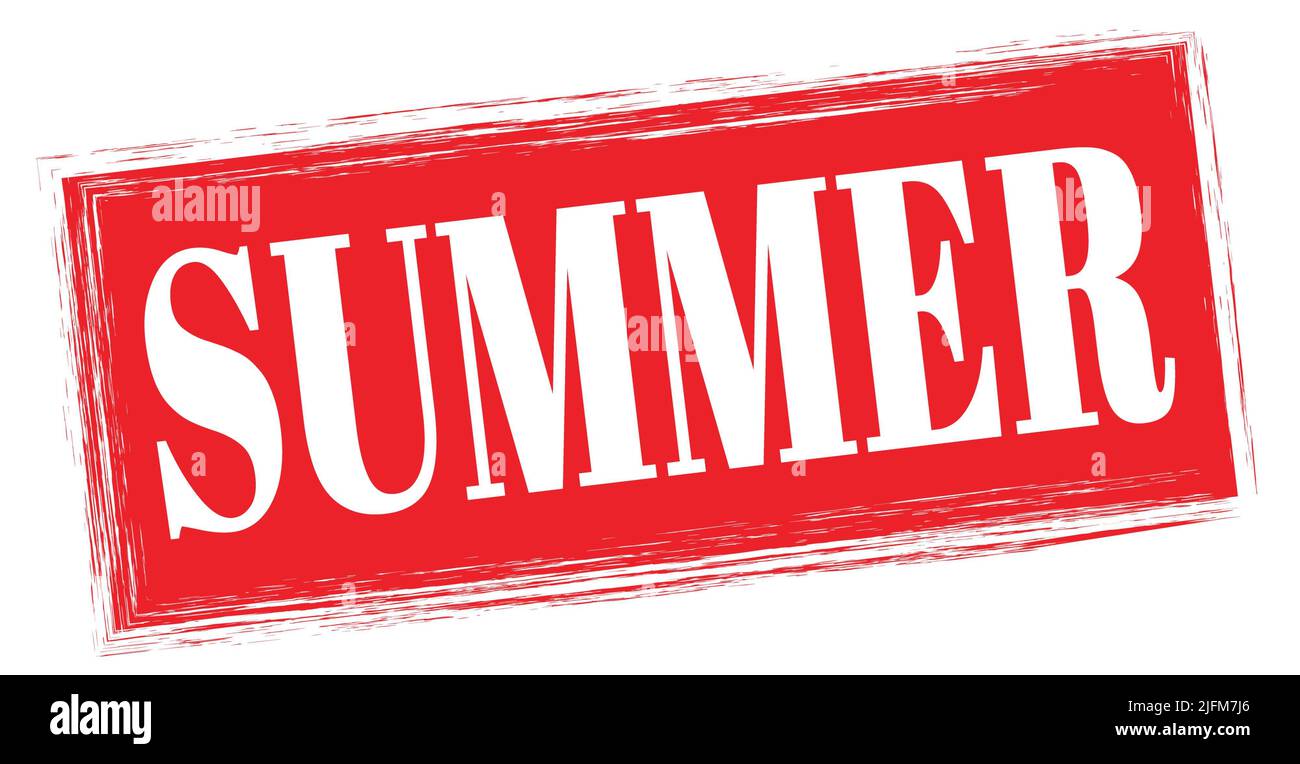SUMMER text written on red rectangle stamp sign Stock Photo Alamy