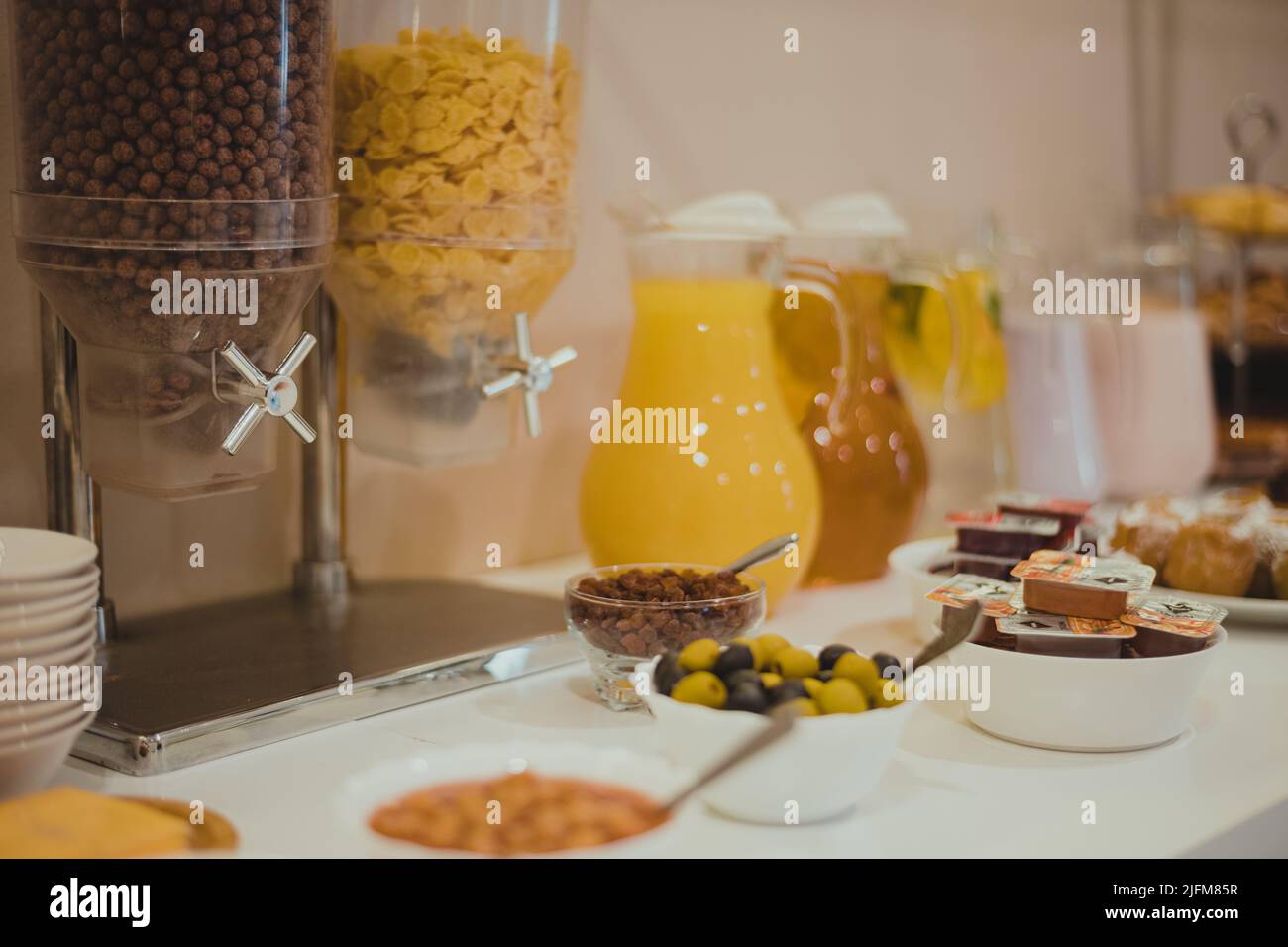 Breakfast at the hotel. Breakfast Buffet Stock Photo - Alamy