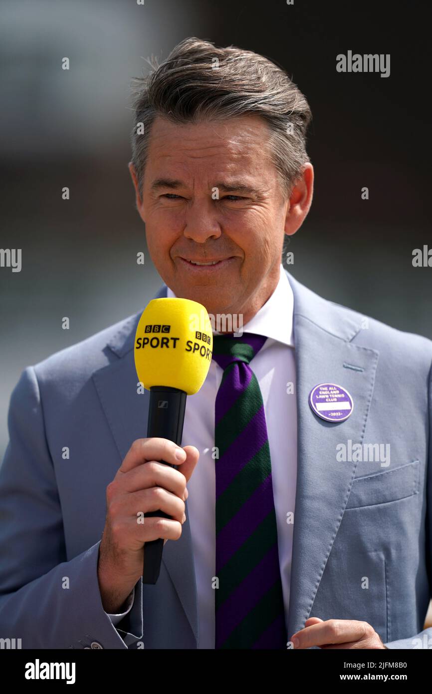 BBC Presenter Mark Wooldridge on day eight of the 2022 Wimbledon
