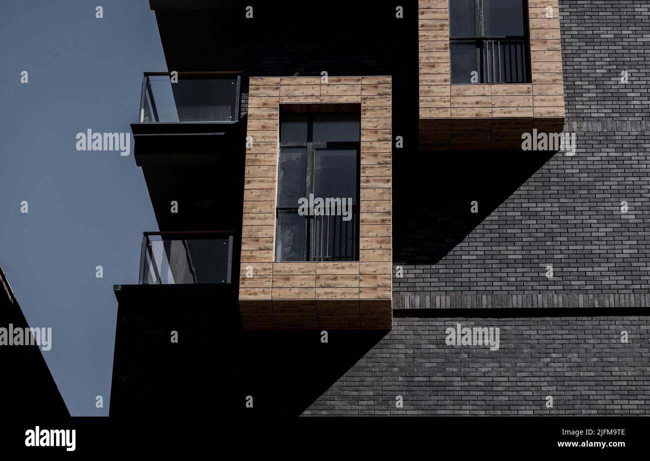 modern apartment building with brick material. rental housing Stock ... - Steel And Brick Apartment Renovation