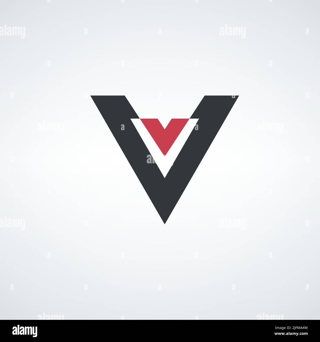 Letter V geometrical Logo design template. Corporate style. Stock