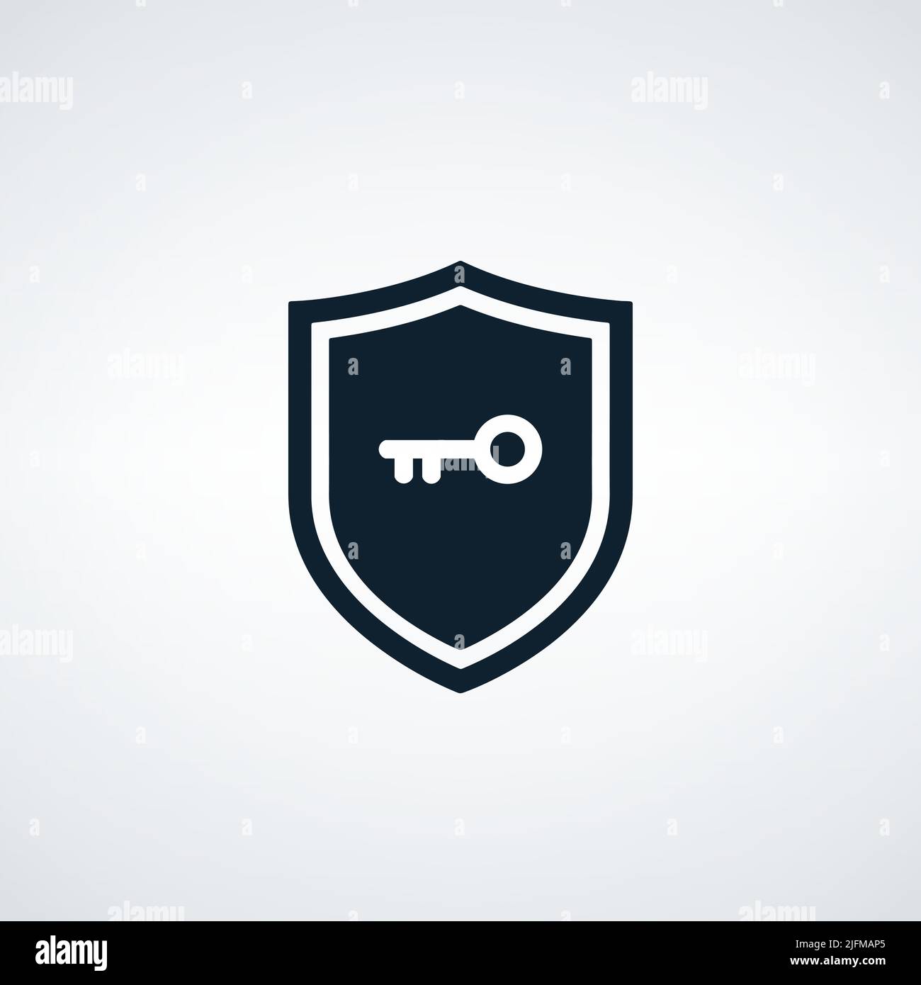 Shield with key color line icon. Privacy, Protection and Security ...