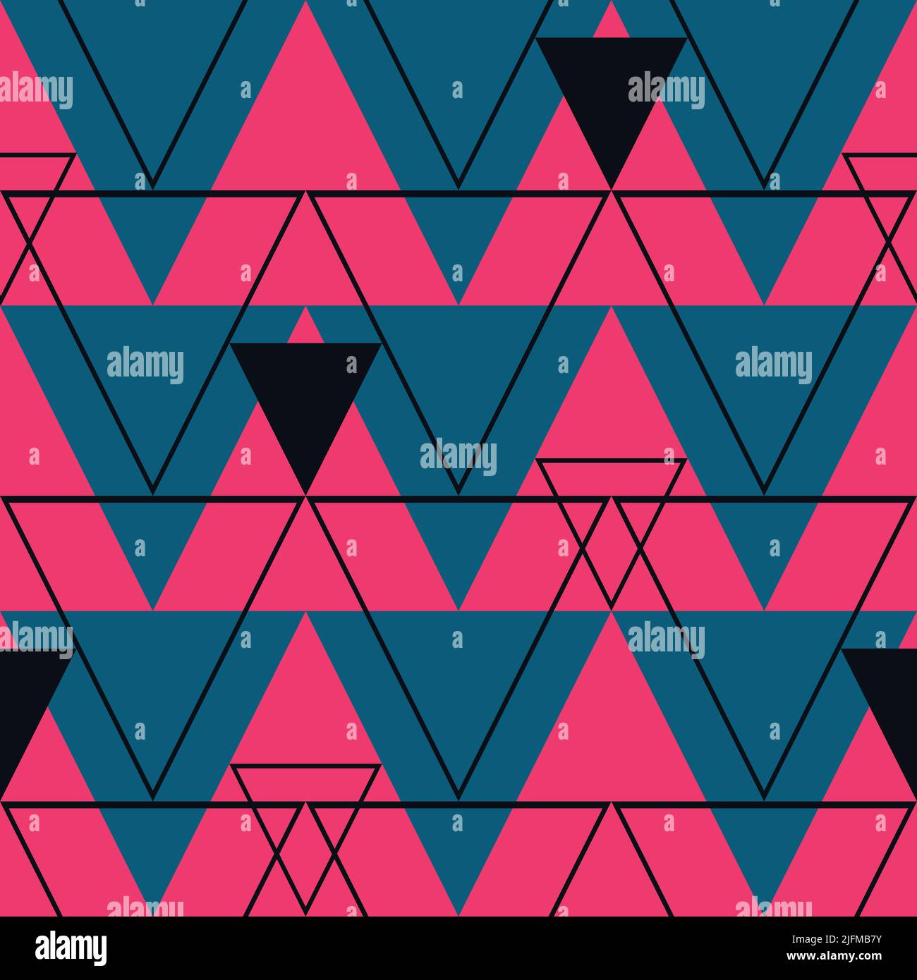 Seamless vector pattern with triangles on bright pink background ...