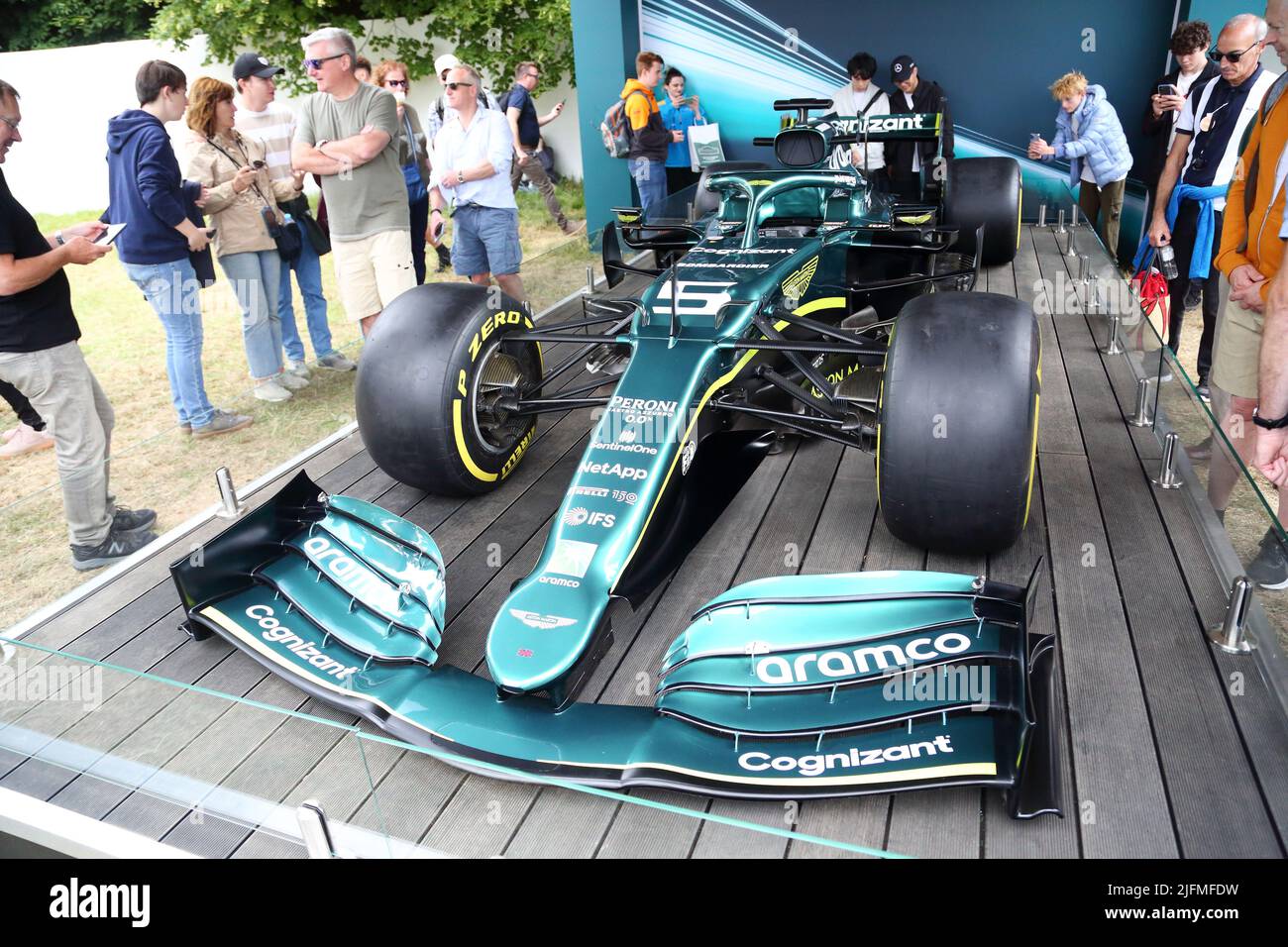 Aston Martin F1 racing car at the Festival of Speed 2022 at Goodwood, Sussex, UK Stock Photo