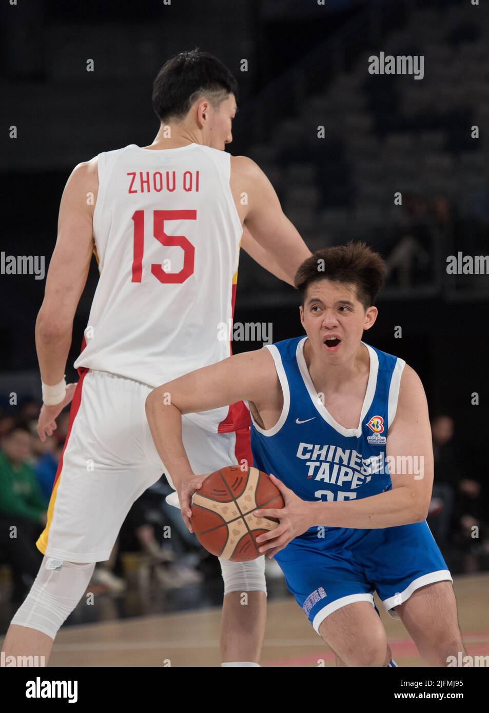 Melbourne, Australia. 04th July, 2022. Qi Zhou (L) of China Basketball