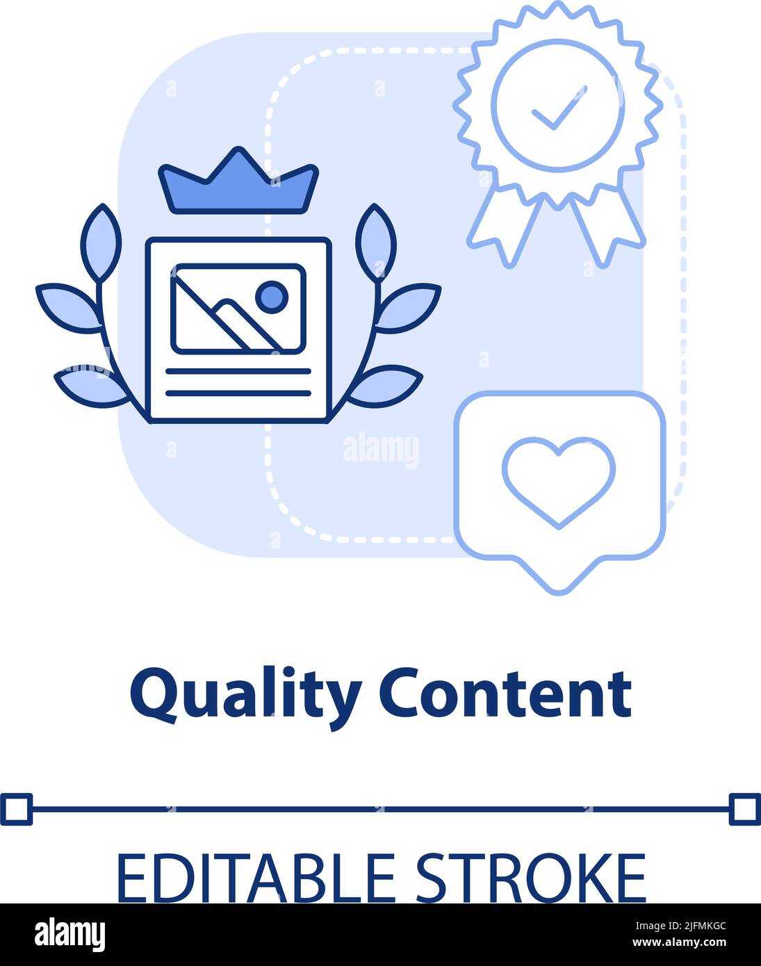 Quality content light blue concept icon Stock Vector Image & Art - Alamy