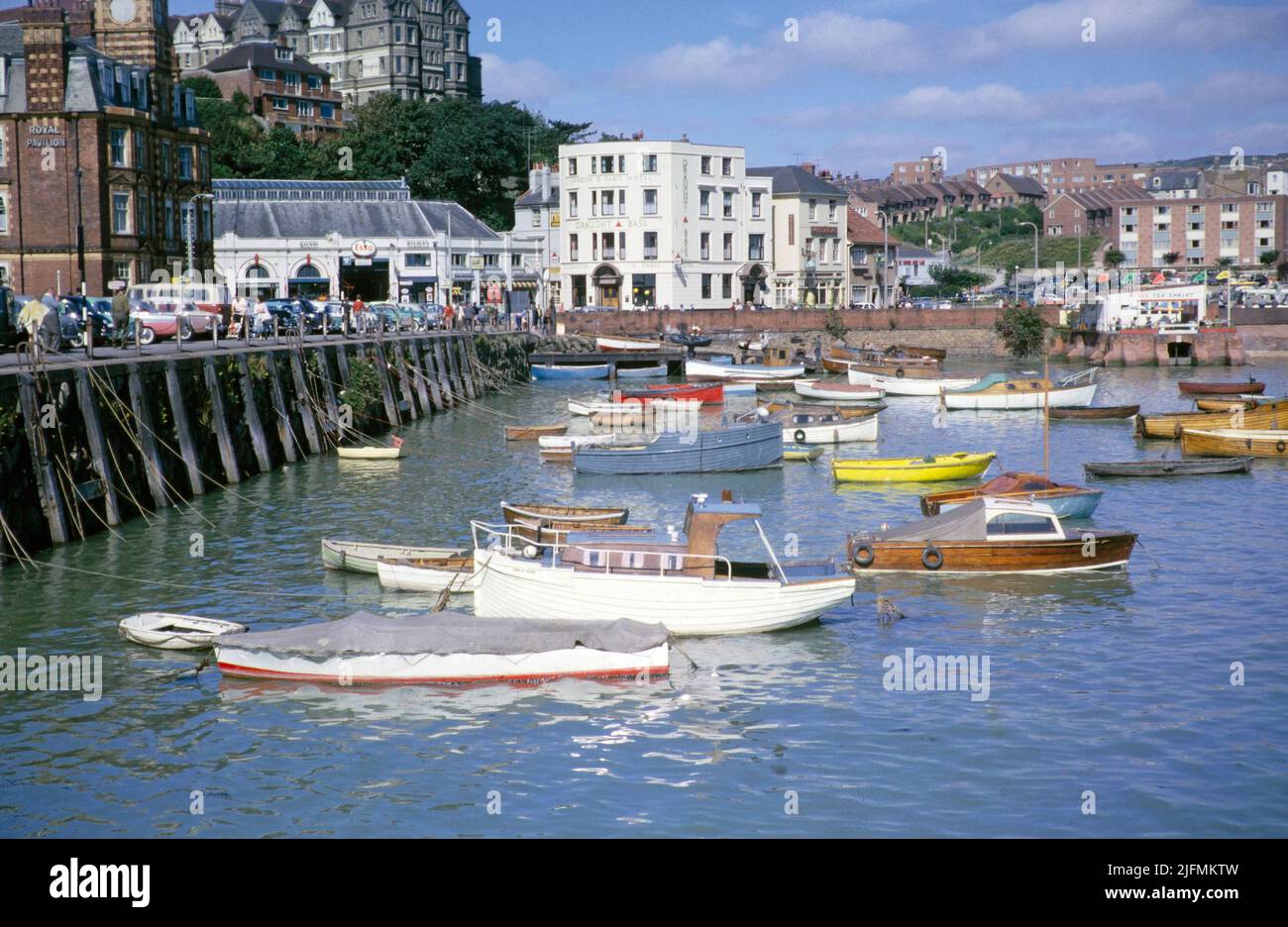Boats in the harbour, Folkestone, Kent, England, UK early 1960s Stock Photo