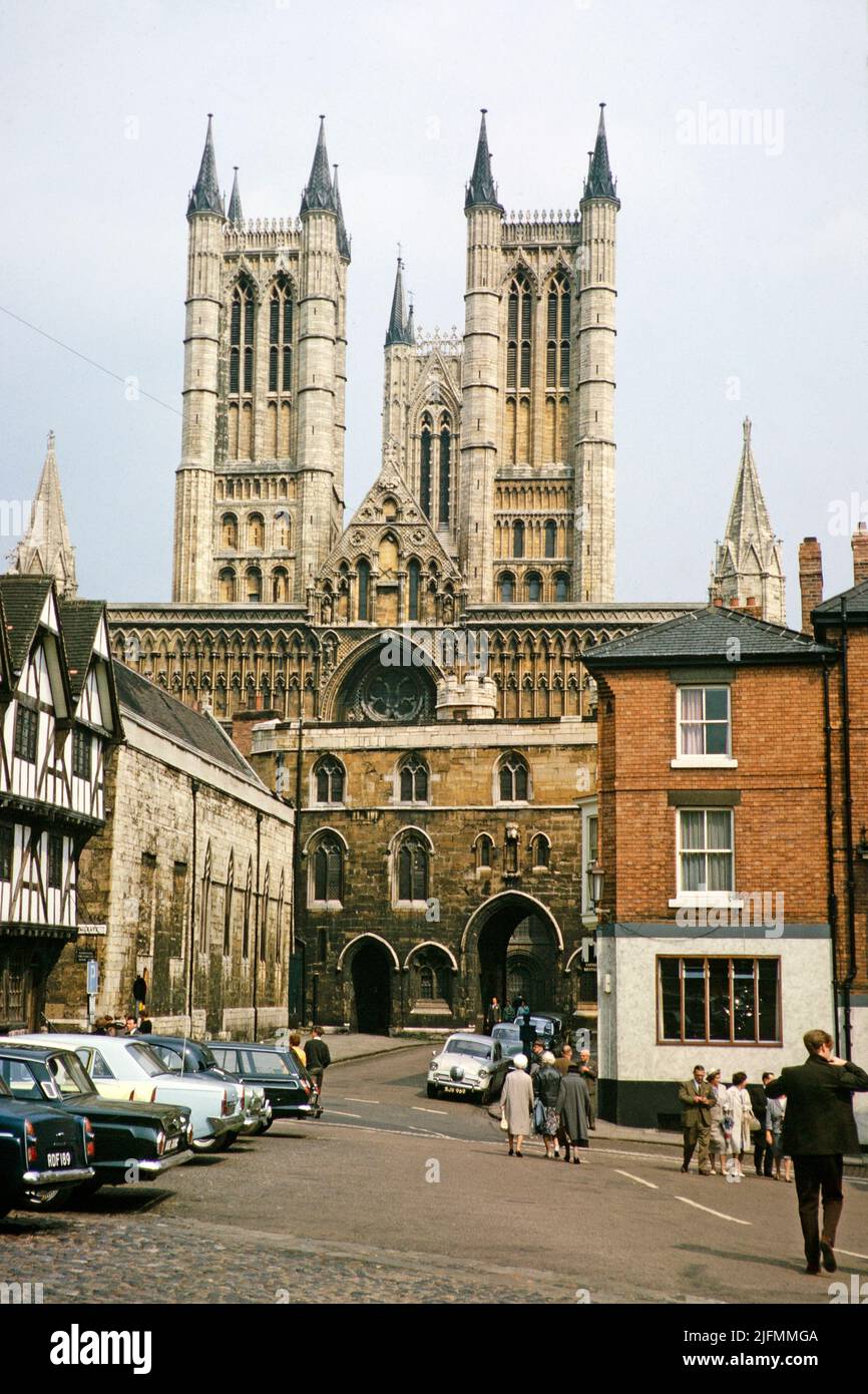 Exchequer Gate gateway,  Lincoln cathedral church, Lincoln, Lincolnshire, England, UK early 1960s Stock Photo