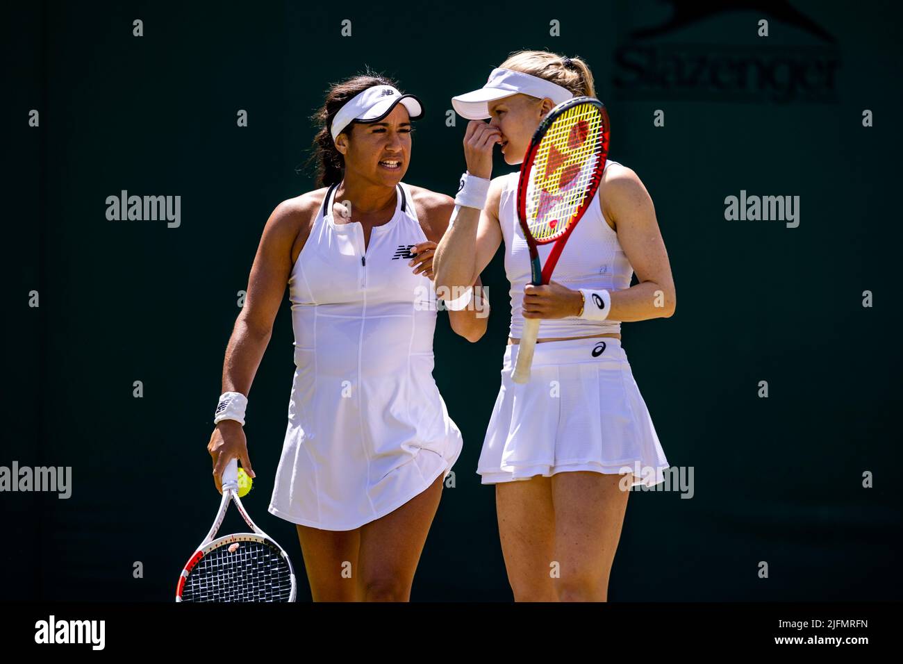 Heather Watson and Harriet Dart in action in the Women’s Doubles match
