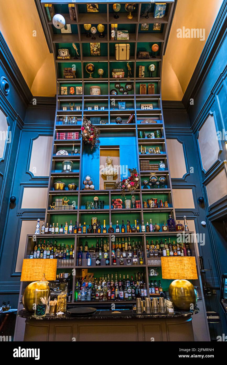 The Bar L'Elytre of the Hotel Richer de Belleval has been designed by artist Jan Fabre with the wings of the scarab beetle. Montpellier, France Stock Photo