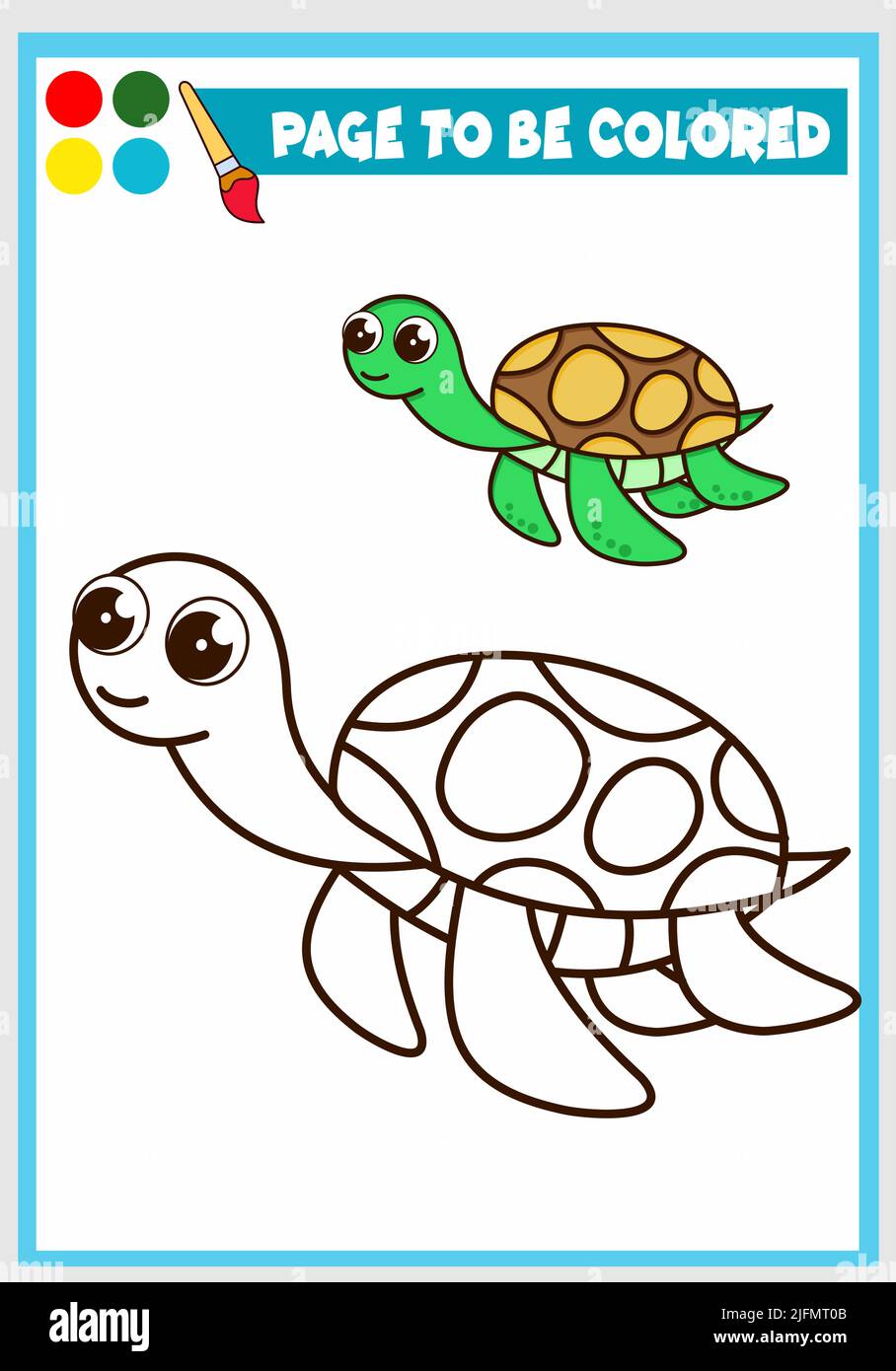 Coloring Book For Kids Turtle Stock Vector Image Art Alamy