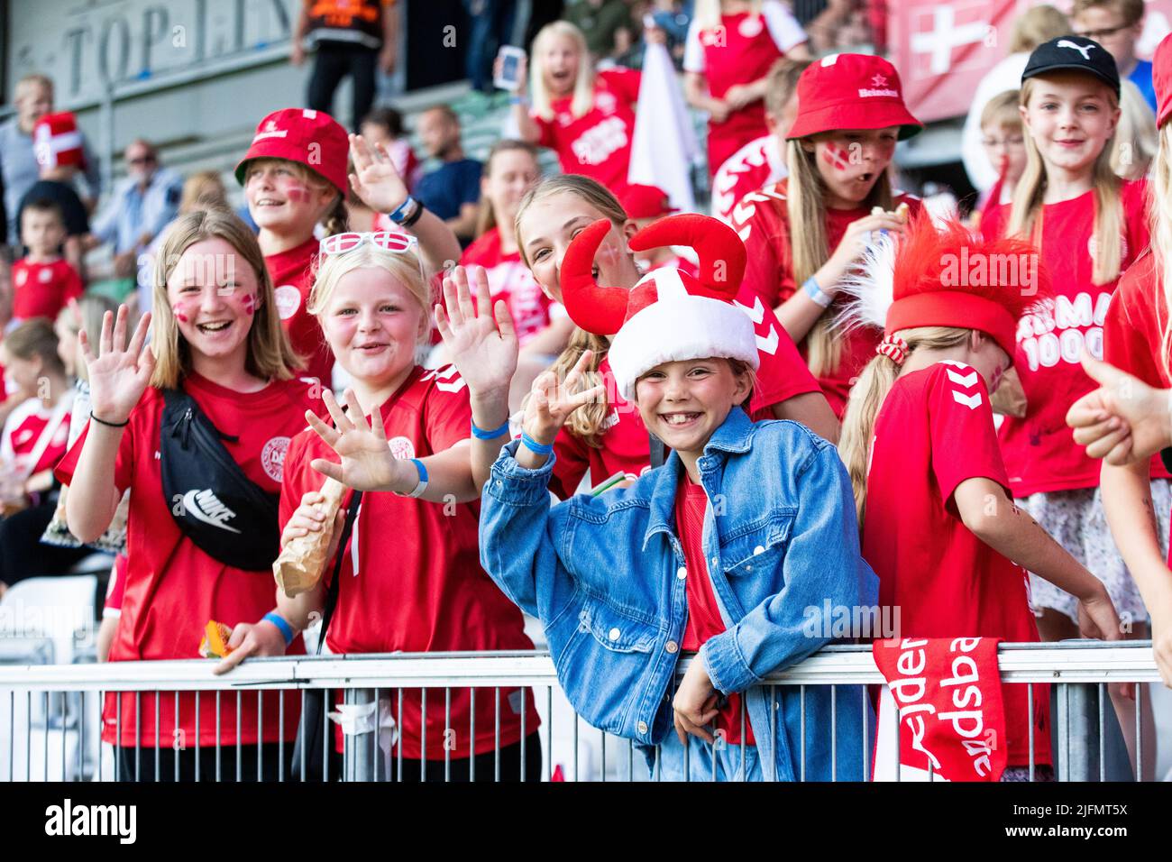 Denmark. 29th, June 2022. Football fans of Denmark seen on the