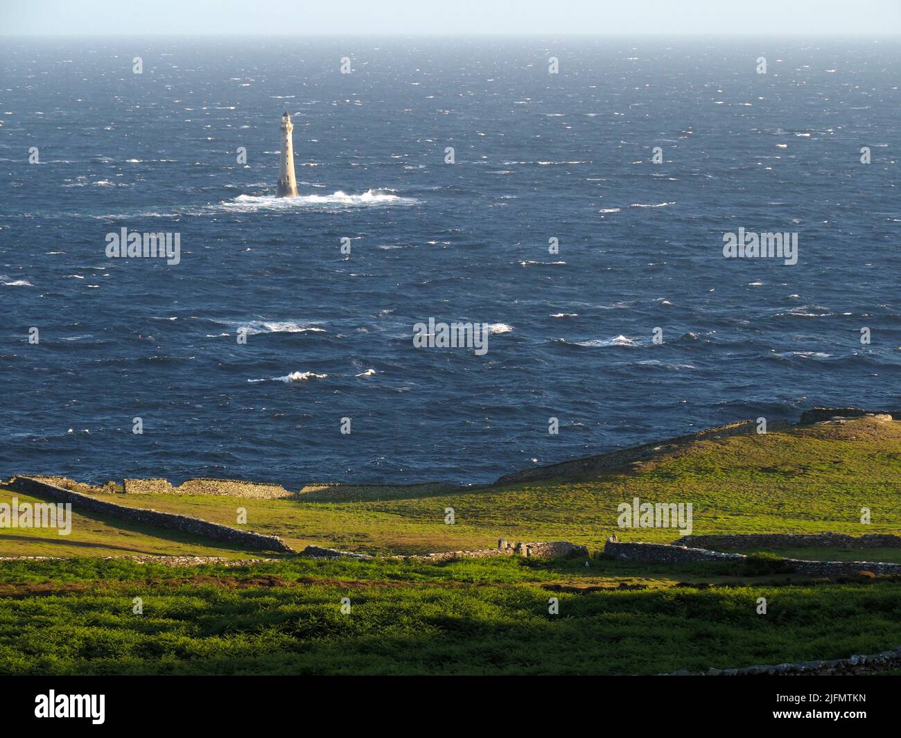 Chicken rock lighthouse, south of Calf of Man, Isle of Man Stock Photo